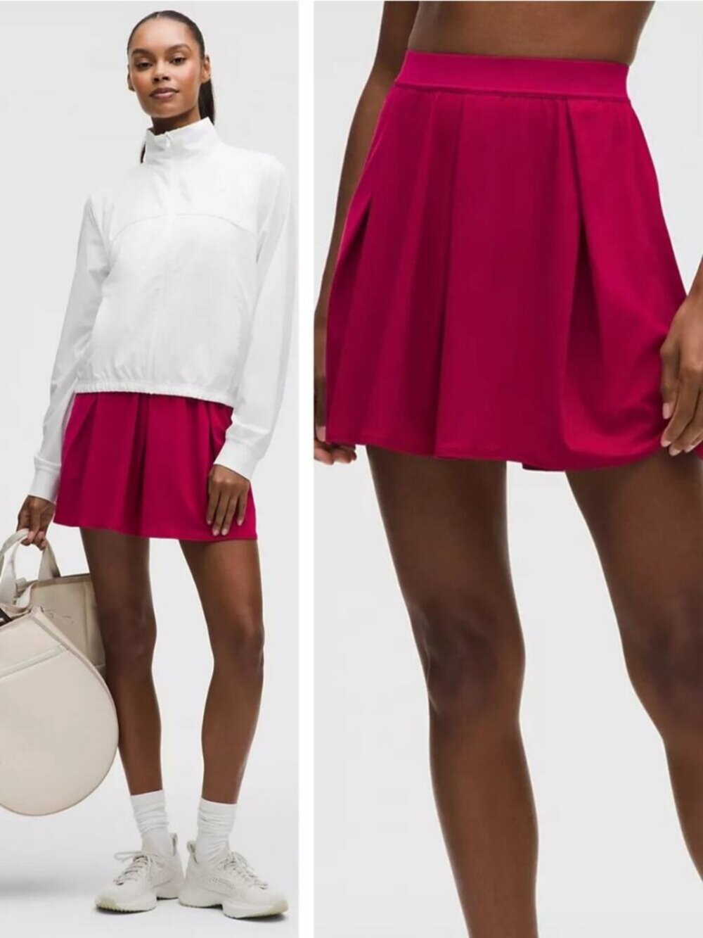 NWT LULULEMON Angled-Pleat High-Rise Tennis Skirt Size XS Berry Rumble